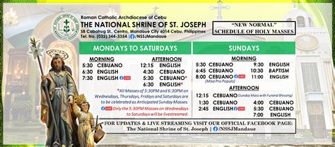 st joseph parish mandaue mass schedule|UPDATE .